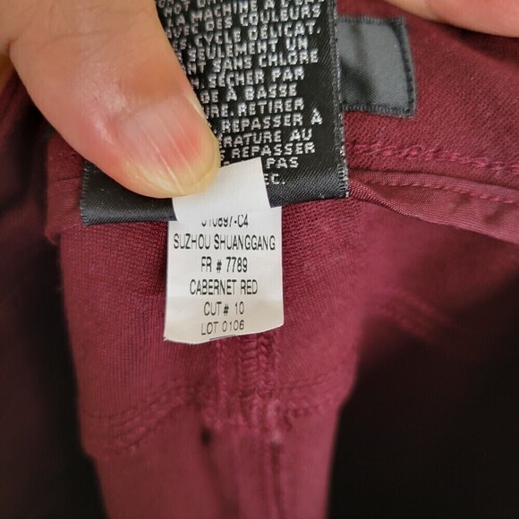 Mossimo Cabernet Red Wine Maroon Faux Leather Stretch Extensible Legging Pants 8 - Picture 12 of 13